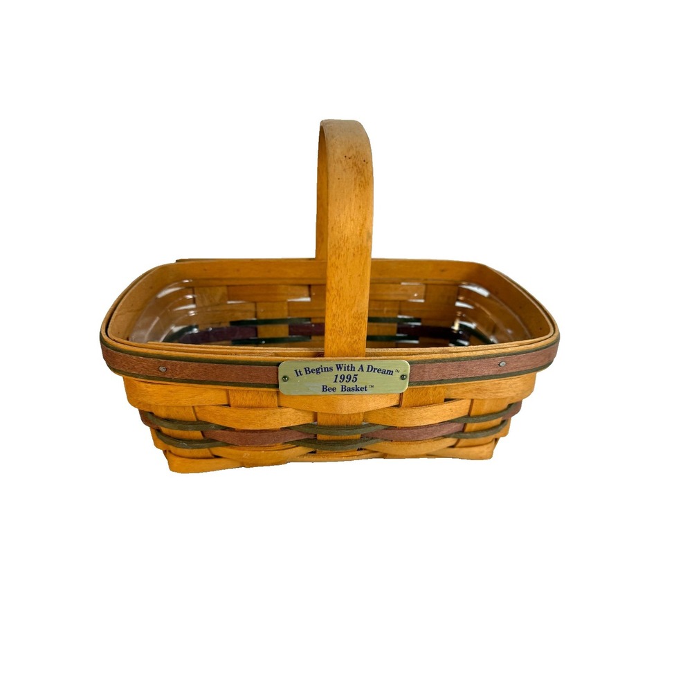 1995 Longaberger It Begins With a Dream Bee Basket w/Protector 10"L x 6"W x 4"H